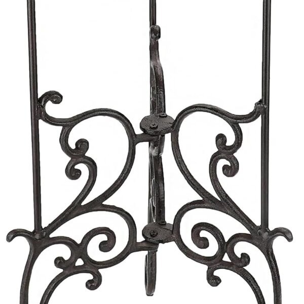 Heavy Duty Cast Iron Plant Stand, Vintage Wrought Iron Flower Pot Holder, 19.3" Tall Decorative Round Potted Plant Holder, Indoor/Outdoor Metal Plant Stand for Home & Garden